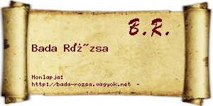 Bada Rózsa névjegykártya