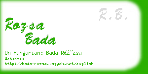 rozsa bada business card